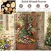 HOMASIS Blumenkasten mit Rankgitter, 140cm Hochbeet Holz, Eck Pflanzkasten mit Spalier & Drainageloch, Gartenspalier für Kletterpflanzen, Pflanzkübel mit Rankhilfe für Balkon Garten Terrasse (Braun) – Bild 4