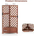 HOMASIS Blumenkasten mit Rankgitter, 140cm Hochbeet Holz, Eck Pflanzkasten mit Spalier & Drainageloch, Gartenspalier für Kletterpflanzen, Pflanzkübel mit Rankhilfe für Balkon Garten Terrasse (Braun) - Thumbnail 6