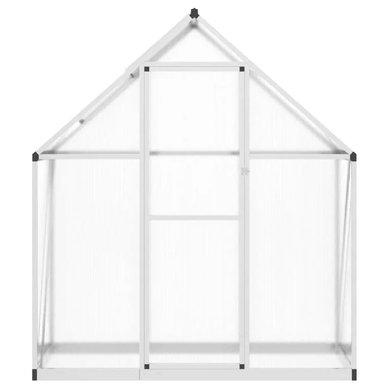 HUAKEHOM Gewächshaus mit Fundamentrahmen Pflanzenhaus mit Dachrinnensystem Flügeltür Treibhaus für Pflanzen Frühbeet Silbern 169x58x195cm Aluminimum – Bild 3