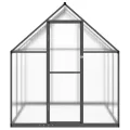 HUAKEHOM Gewächshaus mit Fundamentrahmen Pflanzenhaus mit Dachrinnensystem Flügeltür Treibhaus für Pflanzen Frühbeet Anthrazit 169x169x195 cm Alu - Thumbnail 3