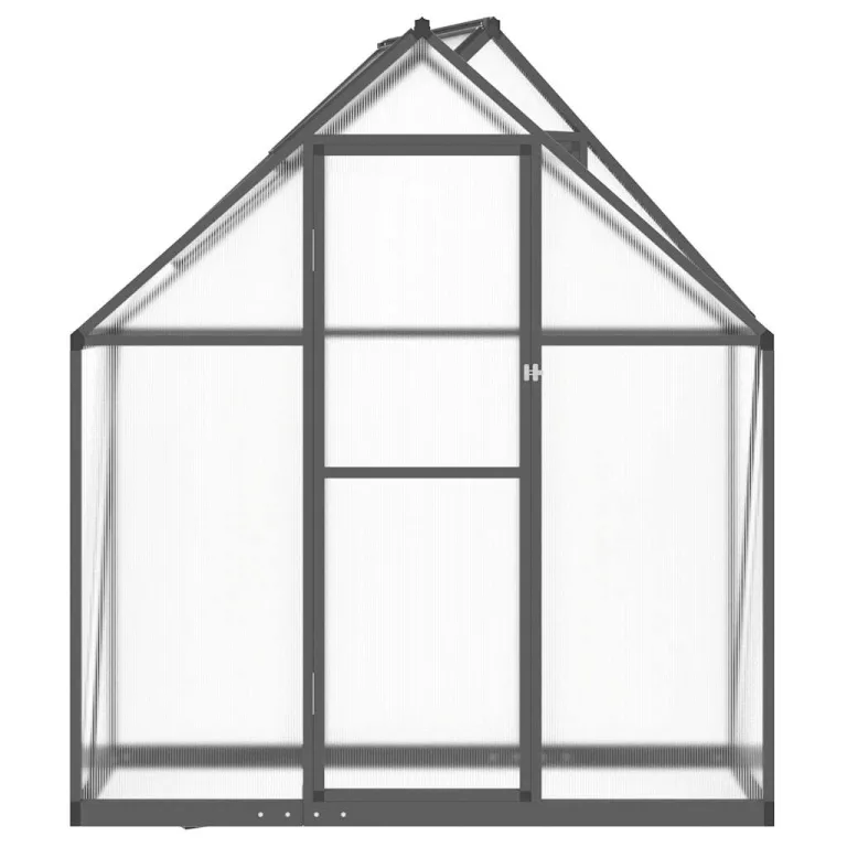 HUAKEHOM Gewächshaus mit Fundamentrahmen Pflanzenhaus mit Dachrinnensystem Flügeltür Treibhaus für Pflanzen Frühbeet Anthrazit 169x58x195 cm Alu – Bild 3