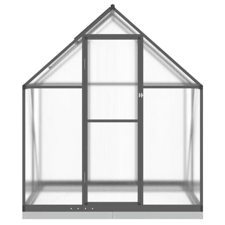 HUAKEHOM Gewächshaus mit Fundamentrahmen Pflanzenhaus mit Dachrinnensystem Flügeltür Treibhaus für Pflanzen Frühbeet Anthrazit 169x114x202 cm Alu – Bild 3