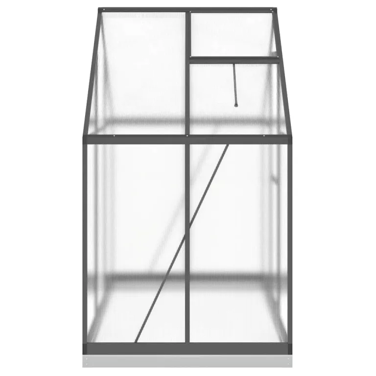 HUAKEHOM Gewächshaus mit Fundamentrahmen Pflanzenhaus mit Dachrinnensystem Flügeltür Treibhaus für Pflanzen Frühbeet Anthrazit 169x114x202 cm Alu – Bild 4