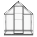 HUAKEHOM Gewächshaus mit Fundamentrahmen Pflanzenhaus mit Dachrinnensystem Flügeltür Treibhaus für Pflanzen Frühbeet Anthrazit 169x114x202 cm Alu - Thumbnail 3