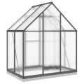 HUAKEHOM Gewächshaus mit Fundamentrahmen Pflanzenhaus mit Dachrinnensystem Flügeltür Treibhaus für Pflanzen Frühbeet Anthrazit 169x114x202 cm Alu - Thumbnail 5