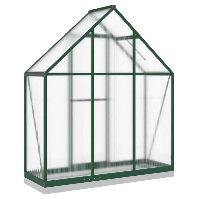 HUAKEHOM Gewächshaus mit Fundamentrahmen Pflanzenhaus mit Dachrinnensystem Flügeltür Treibhaus für Pflanzen Frühbeet Grün 169x58x202 cm Aluminimum – Bild 5
