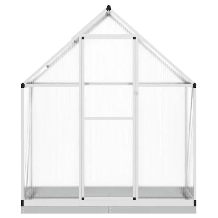 HUAKEHOM Gewächshaus mit Fundamentrahmen Pflanzenhaus mit Dachrinnensystem Flügeltür Treibhaus für Pflanzen Frühbeet Silbern 169x58x202cm Aluminimum – Bild 3