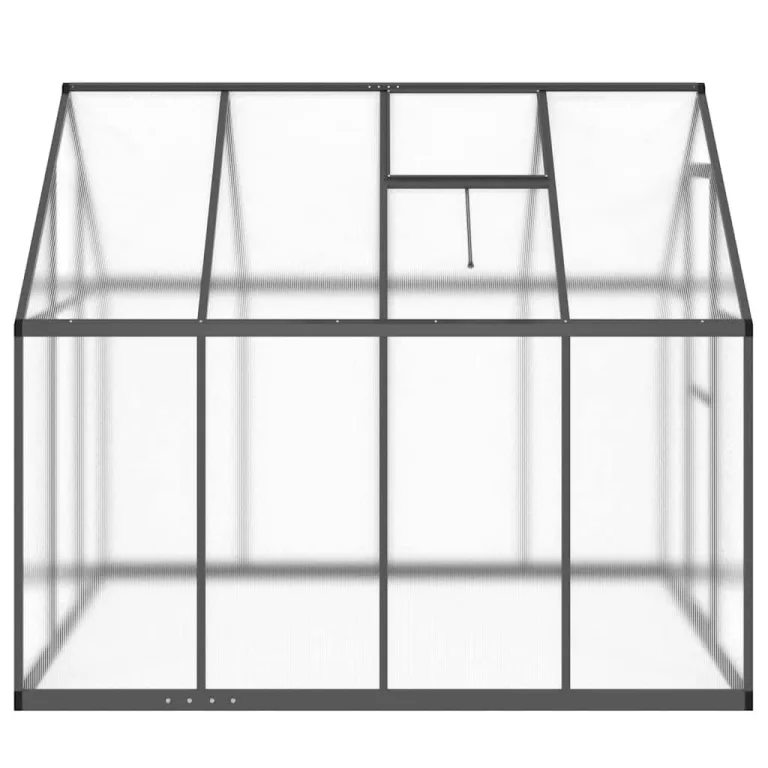 HUAKEHOM Gewächshaus mit Fundamentrahmen Pflanzenhaus mit Dachrinnensystem Flügeltür Treibhaus für Pflanzen Frühbeet Anthrazit 224x169x195 cm Alu – Bild 4