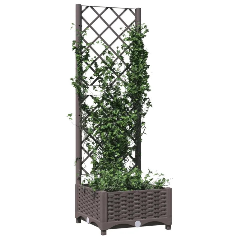 WGYHOME Pflanzkübel mit Rankgitter Braun 80x40x121,5 cm PP Hochbeet für Gemüse extra groß Gemüsebeet Pflanzkübel Frühbeet Gartenbeet Pflanzkübel Blumenkasten für Garten Balkon und Terrasse – Bild 8