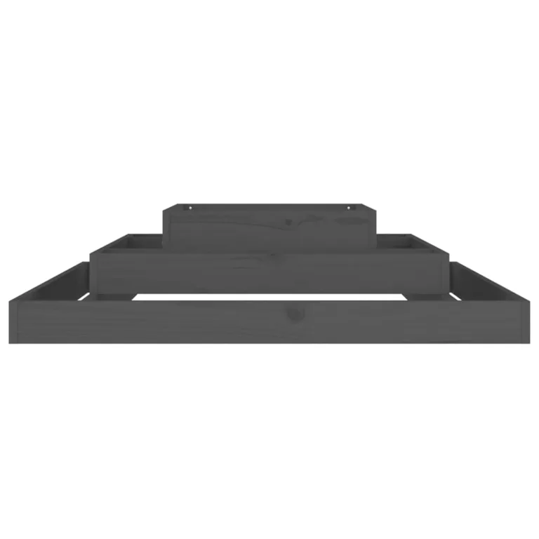 WGYHOME Pflanzkübel Grau 110x110x27 cm Massivholz Kiefer Hochbeet für Gemüse extra groß Gemüsebeet Pflanzkübel Frühbeet Gartenbeet Pflanzkübel Blumenkasten für Garten Balkon und Terrasse – Bild 4