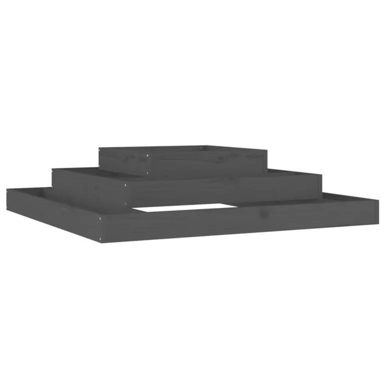 WGYHOME Pflanzkübel Grau 110x110x27 cm Massivholz Kiefer Hochbeet für Gemüse extra groß Gemüsebeet Pflanzkübel Frühbeet Gartenbeet Pflanzkübel Blumenkasten für Garten Balkon und Terrasse – Bild 1