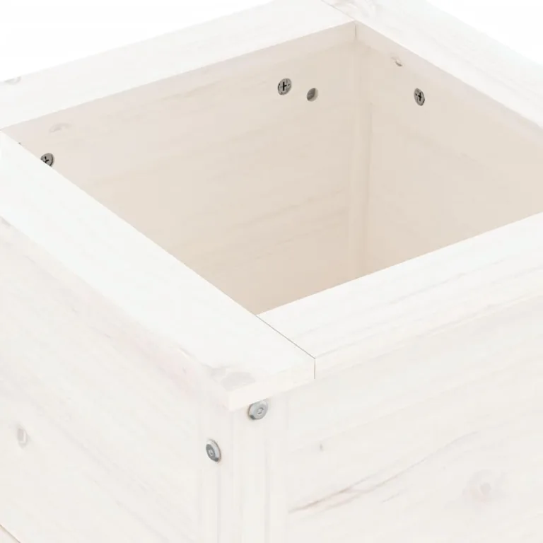 WGYHOME Pflanzkübel Weiß 40x40x39 cm Massivholz Kiefer Hochbeet für Gemüse extra groß Gemüsebeet Pflanzkübel Frühbeet Gartenbeet Pflanzkübel Blumenkasten für Garten Balkon und Terrasse – Bild 5