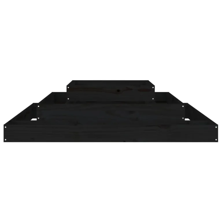WGYHOME Pflanzkübel Schwarz 110x110x27 cm Massivholz Kiefer Hochbeet für Gemüse extra groß Gemüsebeet Pflanzkübel Frühbeet Gartenbeet Pflanzkübel Blumenkasten für Garten Balkon und Terrasse – Bild 5