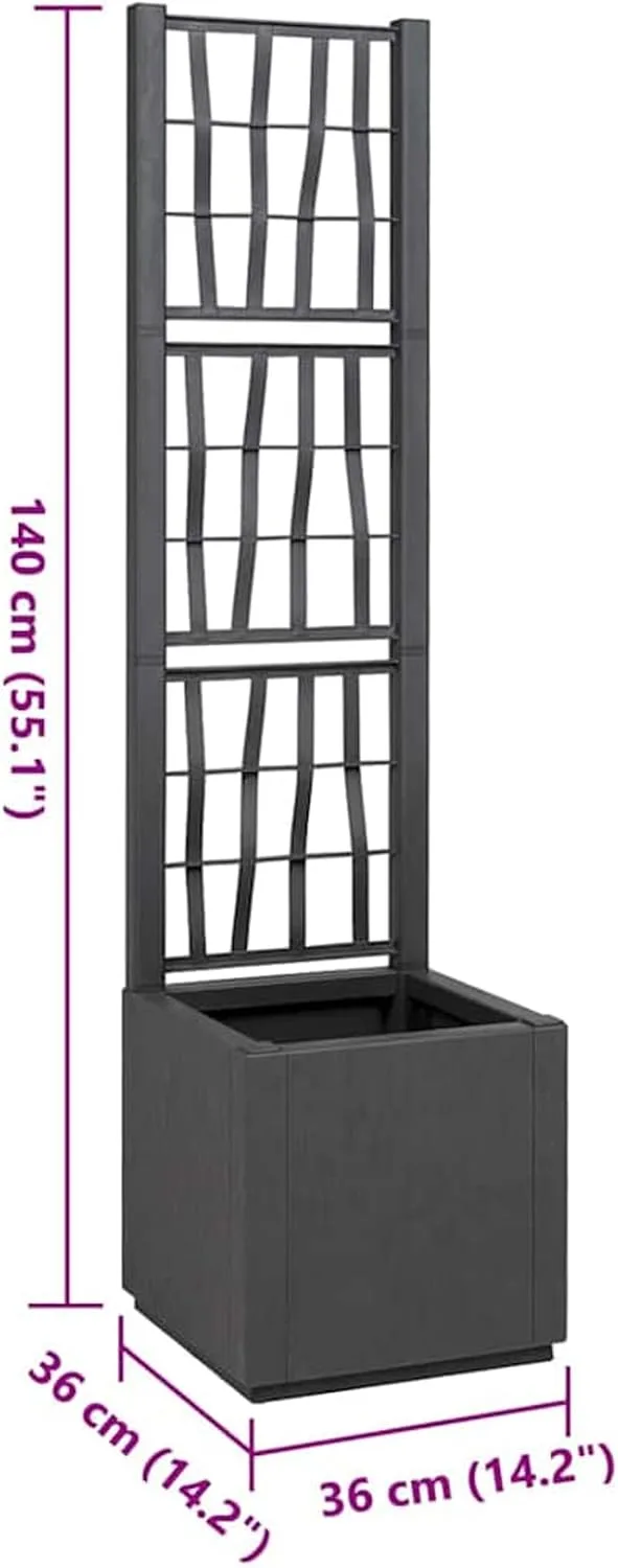 WGYHOME Gartenblumentopf Anthrazit 36 x 36 x 140 cm Polypropylen Hochbeet für Gemüse extra groß Gemüsebeet Pflanzkübel Frühbeet Gartenbeet Pflanzkübel Blumenkasten für Garten Balkon und Terrasse – Bild 7