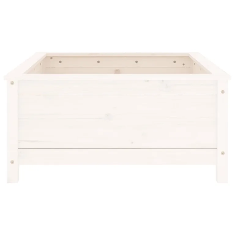 WGYHOME Pflanzkübel Weiß 82,5x82,5x39 cm Massivholz Kiefer Hochbeet für Gemüse extra groß Gemüsebeet Pflanzkübel Frühbeet Gartenbeet Pflanzkübel Blumenkasten für Garten Balkon und Terrasse – Bild 2