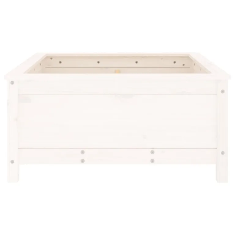 WGYHOME Pflanzkübel Weiß 82,5x82,5x39 cm Massivholz Kiefer Hochbeet für Gemüse extra groß Gemüsebeet Pflanzkübel Frühbeet Gartenbeet Pflanzkübel Blumenkasten für Garten Balkon und Terrasse – Bild 3