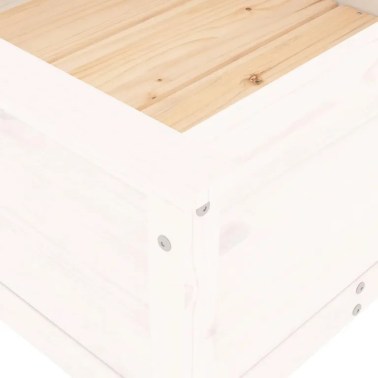 WGYHOME Pflanzkübel Weiß 82,5x82,5x39 cm Massivholz Kiefer Hochbeet für Gemüse extra groß Gemüsebeet Pflanzkübel Frühbeet Gartenbeet Pflanzkübel Blumenkasten für Garten Balkon und Terrasse – Bild 5