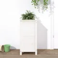 WGYHOME Pflanzkübel Weiß 82,5x82,5x39 cm Massivholz Kiefer Hochbeet für Gemüse extra groß Gemüsebeet Pflanzkübel Frühbeet Gartenbeet Pflanzkübel Blumenkasten für Garten Balkon und Terrasse - Thumbnail 8