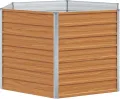 WGYHOME Hochbeet im Garten Hellbraun 129 x 129 x 77 cm Verzinkter Stahl Hochbeet für Gemüse Gemüsebeet Pflanzkübel Frühbeet Gartenbeet Pflanzkübel Blumenkasten für Garten Balkon und Terrasse - Thumbnail 5