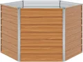WGYHOME Hochbeet im Garten Hellbraun 129 x 129 x 77 cm Verzinkter Stahl Hochbeet für Gemüse Gemüsebeet Pflanzkübel Frühbeet Gartenbeet Pflanzkübel Blumenkasten für Garten Balkon und Terrasse - Thumbnail 3