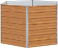 WGYHOME Hochbeet im Garten Hellbraun 129 x 129 x 77 cm Verzinkter Stahl Hochbeet für Gemüse Gemüsebeet Pflanzkübel Frühbeet Gartenbeet Pflanzkübel Blumenkasten für Garten Balkon und Terrasse - Thumbnail 1