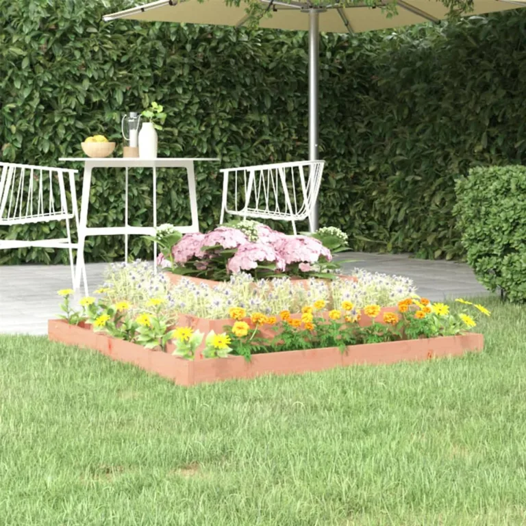 WGYHOME Pflanzkübel 110x110x27 cm Massivholz Douglasie Hochbeet für Gemüse extra groß Gemüsebeet Pflanzkübel Frühbeet Gartenbeet Pflanzkübel Blumenkasten für Garten Balkon und Terrasse – Bild 2
