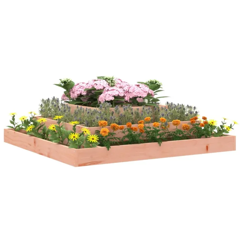 WGYHOME Pflanzkübel 110x110x27 cm Massivholz Douglasie Hochbeet für Gemüse extra groß Gemüsebeet Pflanzkübel Frühbeet Gartenbeet Pflanzkübel Blumenkasten für Garten Balkon und Terrasse – Bild 3