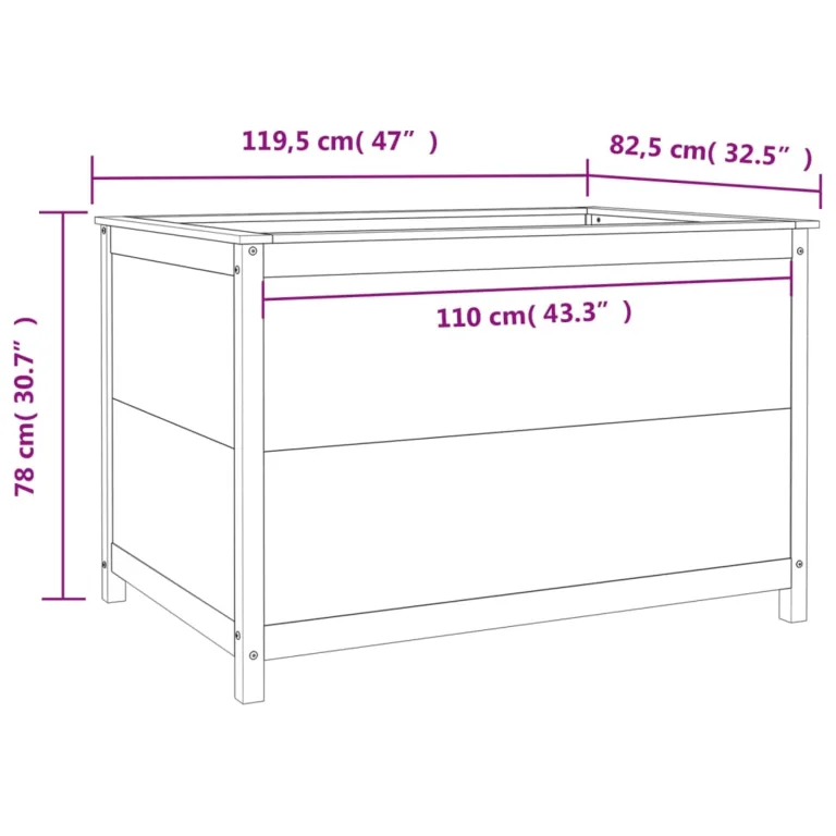 WGYHOME Hochbeet Weiß 119,5x82,5x78 cm Massivholz Kiefer Hochbeet für Gemüse extra groß Gemüsebeet Pflanzkübel Frühbeet Gartenbeet Pflanzkübel Blumenkasten für Garten Balkon und Terrasse – Bild 7