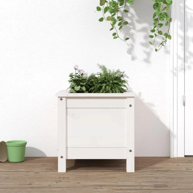 WGYHOME Hochbeet Weiß 119,5x82,5x78 cm Massivholz Kiefer Hochbeet für Gemüse extra groß Gemüsebeet Pflanzkübel Frühbeet Gartenbeet Pflanzkübel Blumenkasten für Garten Balkon und Terrasse – Bild 10
