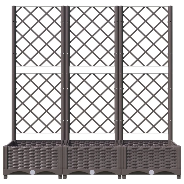 WGYHOME Garten-Pflanzgefäß mit Spalier Braun 120 x 40 x 121,5 cm PP Hochbeet für Gemüse extra groß Gemüsebeet Pflanzkübel Frühbeet Gartenbeet Pflanzkübel Blumenkasten für Garten Balkon und Terrasse – Bild 3