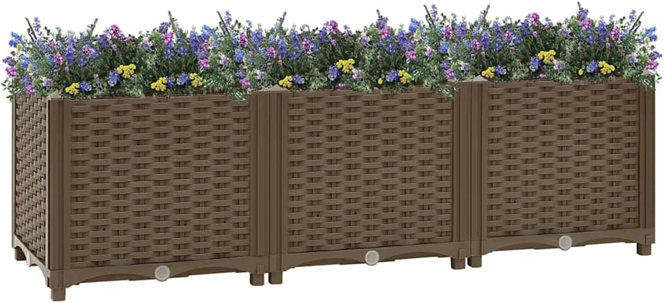 WGYHOME Hochbeet 120 x 40 x 38 cm Polypropylen Hochbeet für Gemüse extra groß Gemüsebeet Pflanzkübel Frühbeet Gartenbeet Pflanzkübel Blumenkasten für Garten Balkon und Terrasse - Bild 1