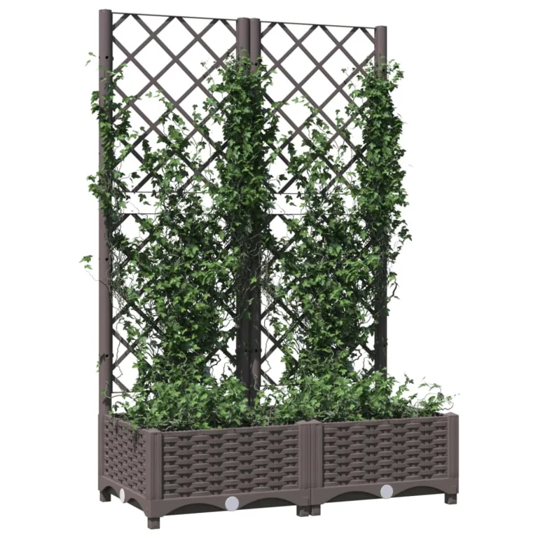 WGYHOME Pflanzkübel mit Rankgitter Braun 80x40x136 cm PP Hochbeet für Gemüse extra groß Gemüsebeet Pflanzkübel Frühbeet Gartenbeet Pflanzkübel Blumenkasten für Garten Balkon und Terrasse – Bild 8
