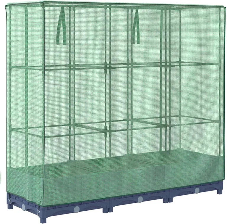 WGYHOME Hochbeet mit Gewächshausabdeckung Rattanoptik 120x40x123 cm Hochbeet für Gemüse extra groß Gemüsebeet Pflanzkübel Frühbeet Gartenbeet Pflanzkübel Blumenkasten für Garten Balkon und Terrasse – Bild 4