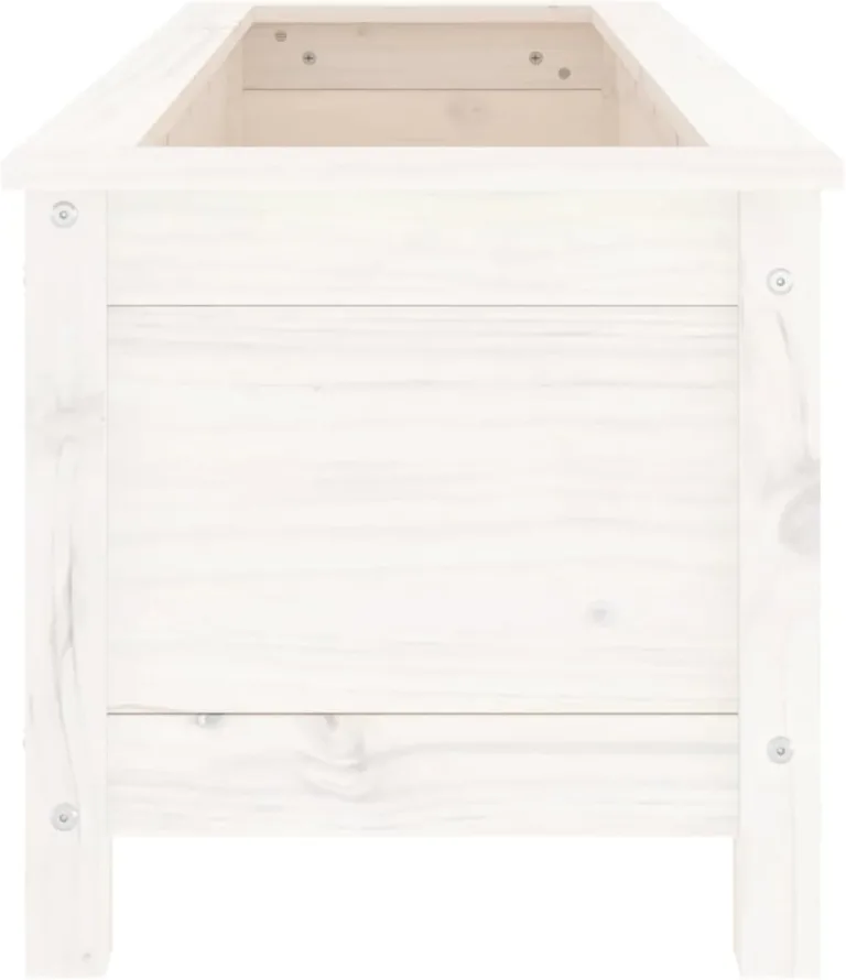 WGYHOME Hochbeet Weiß 119,5x40x39 cm Massivholz Kiefer Hochbeet für Gemüse extra groß Gemüsebeet Pflanzkübel Frühbeet Gartenbeet Pflanzkübel Blumenkasten für Garten Balkon und Terrasse – Bild 3