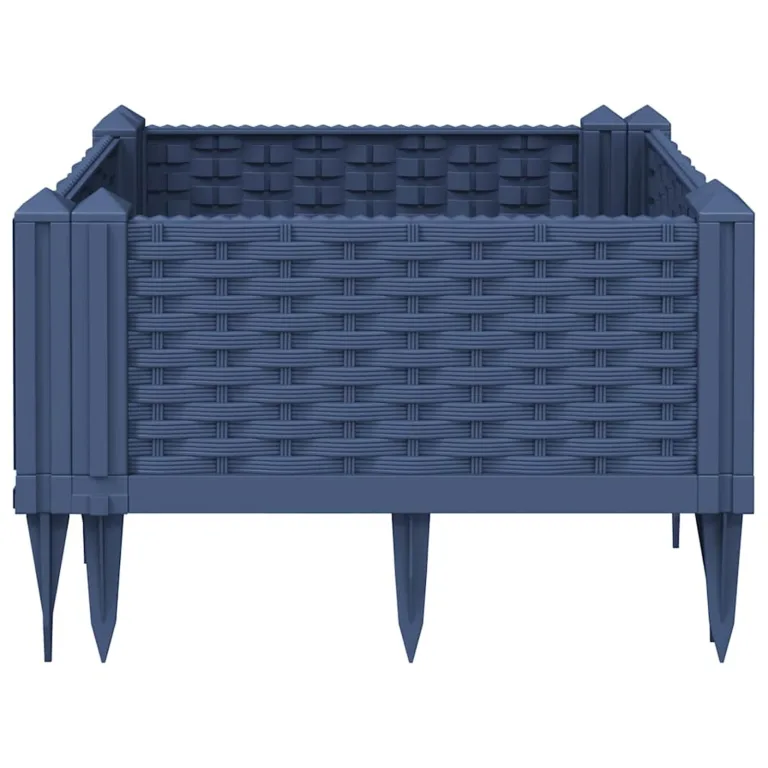 WGYHOME Pflanzkasten mit Erdspießen Blaugrau 42,5x42,5x28,5 cm PP Hochbeet für Gemüse extra groß Gemüsebeet Pflanzkübel Frühbeet Gartenbeet Pflanzkübel Blumenkasten für Garten Balkon und Terrasse – Bild 3