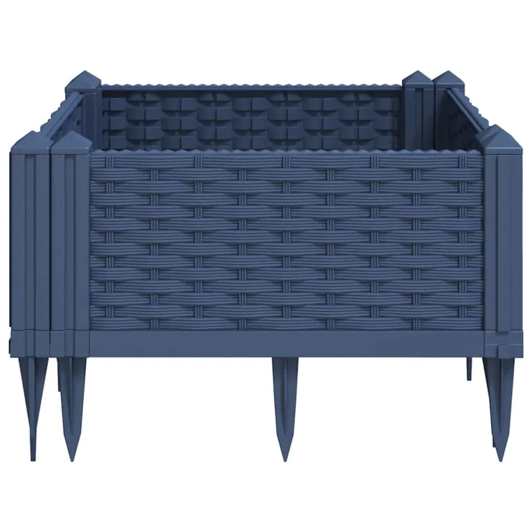 WGYHOME Pflanzkasten mit Erdspießen Blaugrau 42,5x42,5x28,5 cm PP Hochbeet für Gemüse extra groß Gemüsebeet Pflanzkübel Frühbeet Gartenbeet Pflanzkübel Blumenkasten für Garten Balkon und Terrasse – Bild 4