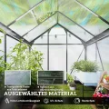 Outsunny Gewächshaus Aluminium 3,65m² 190x192x201cm mit Fundament Dachfenster Schiebetür 4 mm Platten, UV-beständig Treibhaus Aufzucht Tomatenhaus Pflanzenhaus Frühbeet für Garten Outdoor - Thumbnail 4