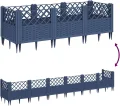 WGYHOME Pflanzkasten mit Erdspießen Blaugrau 123,5x43,5x43,5 cm PP Hochbeet für Gemüse extra groß Gemüsebeet Pflanzkübel Frühbeet Gartenbeet Pflanzkübel Blumenkasten für Garten Balkon und Terrasse - Thumbnail 5