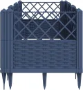 WGYHOME Pflanzkasten mit Erdspießen Blaugrau 123,5x43,5x43,5 cm PP Hochbeet für Gemüse extra groß Gemüsebeet Pflanzkübel Frühbeet Gartenbeet Pflanzkübel Blumenkasten für Garten Balkon und Terrasse - Thumbnail 3