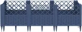 WGYHOME Pflanzkasten mit Erdspießen Blaugrau 123,5x43,5x43,5 cm PP Hochbeet für Gemüse extra groß Gemüsebeet Pflanzkübel Frühbeet Gartenbeet Pflanzkübel Blumenkasten für Garten Balkon und Terrasse - Thumbnail 1