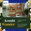 Coemo RIGA Vertikales Kräuterbeet aus Nadelholz Braun 110x18x93 cm Platzsparendes Hochbeet aus Holz mit 7 Pflanzfächern, ergonomische Arbeitshöhe rückenschonend, Kräuterbeet Gemüsebeet Blumenbeet - Thumbnail 3