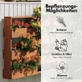 Coemo RIGA Vertikales Kräuterbeet aus Nadelholz Braun 110x18x93 cm Platzsparendes Hochbeet aus Holz mit 7 Pflanzfächern, ergonomische Arbeitshöhe rückenschonend, Kräuterbeet Gemüsebeet Blumenbeet - Thumbnail 6