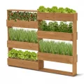 Coemo RIGA Vertikales Kräuterbeet aus Nadelholz Braun 110x18x93 cm Platzsparendes Hochbeet aus Holz mit 7 Pflanzfächern, ergonomische Arbeitshöhe rückenschonend, Kräuterbeet Gemüsebeet Blumenbeet - Thumbnail 9