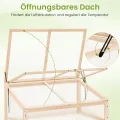 COSTWAY Frühbeet Gewächshaus, mini Treibhaus, Frühbeetaufsatz, Hochbeet Abdeckung, Frühbeetkasten Aufsatz für Garten, Terrasse & Balkon, 94 x 63 x 40 cm (Natur) - Thumbnail 4