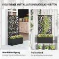 Outsunny Hochbeet Pflanzkasten mit Sichtschutz Pflanzkübel Blumenkasten Metall, Gartenspalier 61 x 23 x 113cm für Garten Balkon Terrasse, Blumenkübel für Kletterpflanzen Korbpflanzen, Blumen - Thumbnail 4
