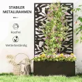 Outsunny Hochbeet Pflanzkasten mit Sichtschutz Pflanzkübel Blumenkasten Metall, Gartenspalier 61 x 23 x 113cm für Garten Balkon Terrasse, Blumenkübel für Kletterpflanzen Korbpflanzen, Blumen - Thumbnail 5
