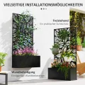 Outsunny Hochbeet Pflanzkasten mit Sichtschutz Pflanzkübel Blumenkasten Metall, Gartenspalier 61 x 23 x 113cm für Garten Balkon Terrasse, Blumenkübel für Kletterpflanzen Korbpflanzen, Blumen - Thumbnail 4