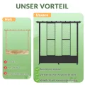 Hochbeet mit Rankgitter und Hängedach, wetterfester Metall-Pflanzkasten mit 4 Rollen und 2 seitlichen Rankgittern für Kletterpflanzen, mobiler Sichtschutz für Terrasse, Balkon und Garten - Thumbnail 3