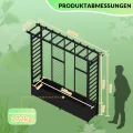 Hochbeet mit Rankgitter und Hängedach, wetterfester Metall-Pflanzkasten mit 4 Rollen und 2 seitlichen Rankgittern für Kletterpflanzen, mobiler Sichtschutz für Terrasse, Balkon und Garten - Thumbnail 5