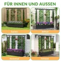 Hochbeet mit Rankgitter und Hängedach, wetterfester Metall-Pflanzkasten mit 4 Rollen und 2 seitlichen Rankgittern für Kletterpflanzen, mobiler Sichtschutz für Terrasse, Balkon und Garten - Thumbnail 7
